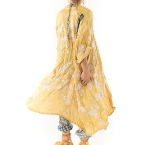 Magnolia Pearl Bird Vijji Kimono Mustard Yellow long Cardigan Boho CottageCore